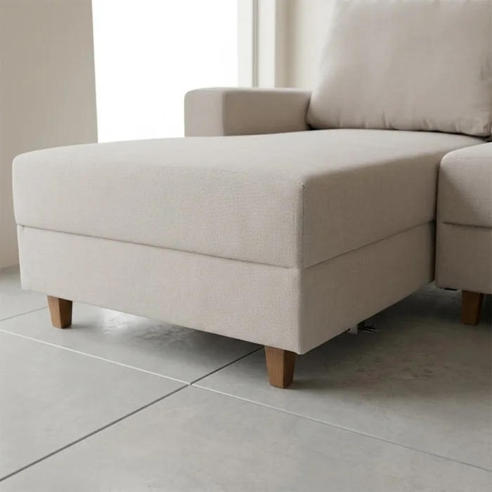 Rinconera Lucci - Tela Microfibra - Chaise izquierdo - Berlin 02 (Beige) en Beige - Sillones y sofás, Uruguay | NYR, vista 3