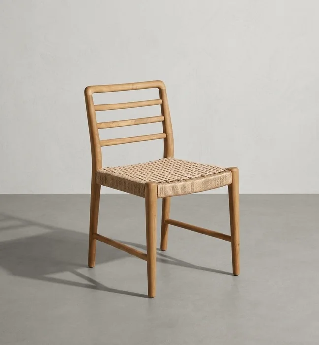 silla en madera teca y fibra loom en Madera natural - Sillas, Uruguay | Entrecasa