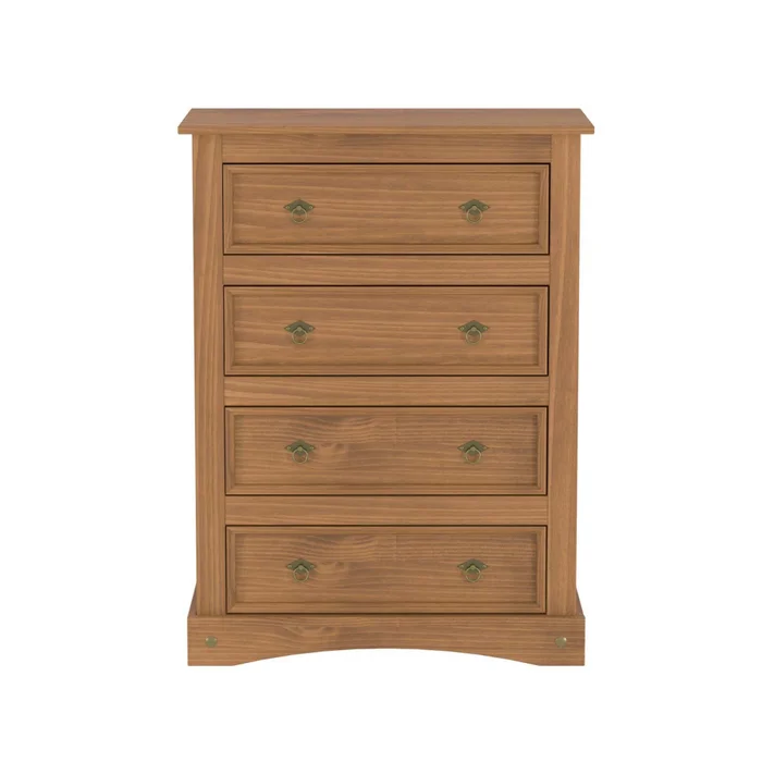 Comoda 4 Cajones Madera Marron Mex en Marrón - Cómodas, Uruguay | Divino, vista 3