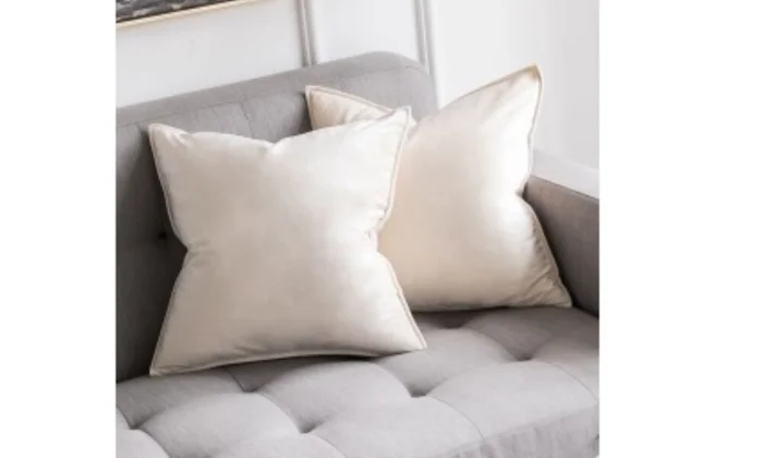 Almohadón Velvet Beige con borde en Beige - Textiles, Uruguay | Finkel