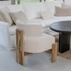 Butaca en madera teca y pana lisa en Beige - Butacas, banquetas y puffs, Uruguay | Entrecasa, vista 5 de 5