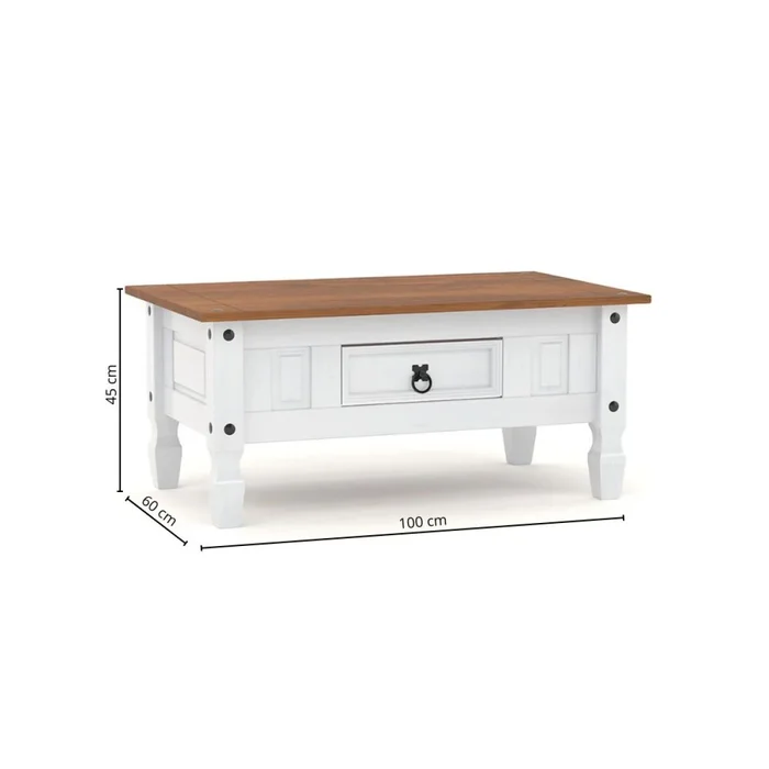 Mesa de living Linea Naturale - Blanco/Roble en Multicolor - Mesas de living, Uruguay | La Cueva Muebles, vista 6