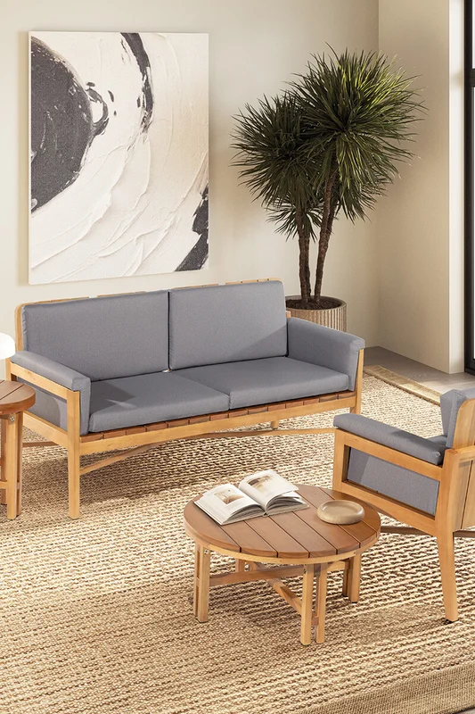 SOFA LACUNA 2 LUGARES ACQUABLOCK CRUDO 156x70x79CM JATOBA - Muebles para el exterior, Uruguay | Vinibel, vista 3