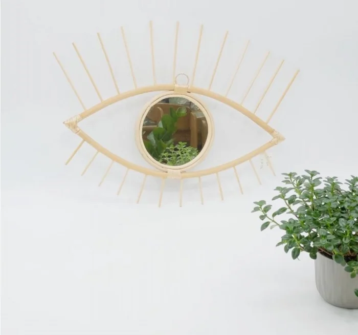 Espejo Decorativo OJO en Madera natural - Espejos, Uruguay | Finkel