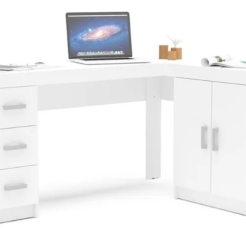 Escritorio esquinero ESPAÑA REF.1176 Blanco en Blanco - Escritorios y sillas de escritorio, Uruguay | Igoa