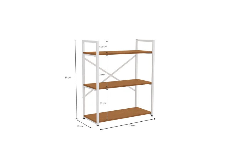 ESTANTERIA BAJA CON 3 ESTANTES LINEA INDUSTRIAL HIERRO en Madera natural - Bibliotecas, Uruguay | Balton, vista 7