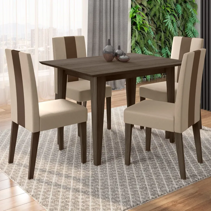 Juego de comedor Kate- 4 sillas - sin vidrio - Moderna Hogar en Multicolor - Mesas de comedor, Uruguay | Moderna Hogar