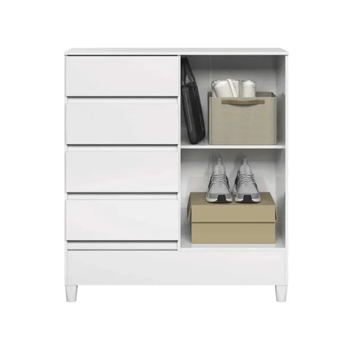 Comoda Cajonera Dormitorio 4 Cajones 1 Puerta en Blanco - Cómodas, Uruguay | Soy Hogar, vista 3