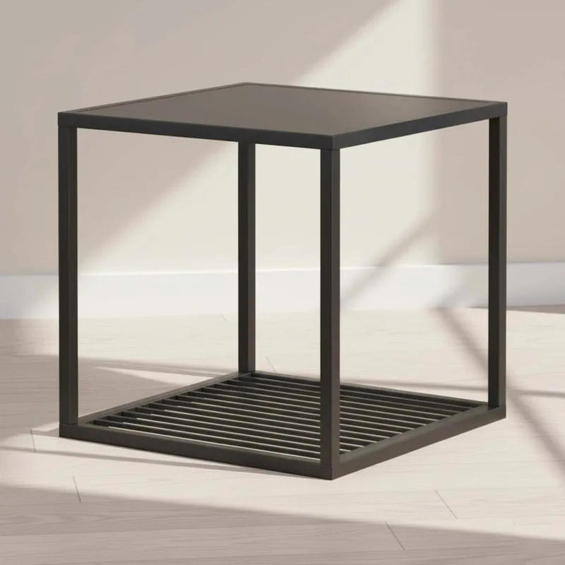 Mesa Lateral Metal Negro Olivia en Negro - Mesas de living, Uruguay | Divino