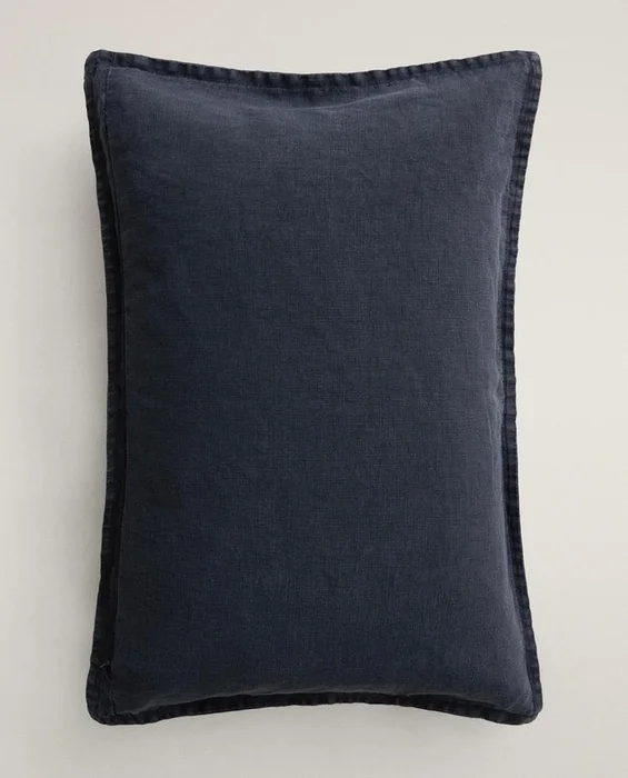 FUNDA COJÍN LINO LAVADO en Azul - Textiles, Uruguay | Zara Home, vista 4