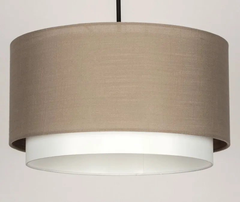 Colgante doble taupe y blanco en Beige - Lámparas colgantes, Uruguay | La Perla