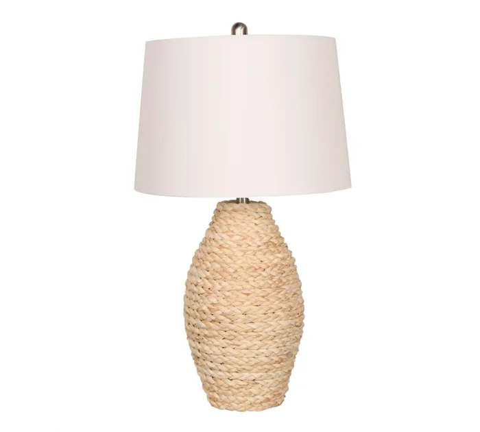 Lampara de mesa - Rattan Trenzada en Blanco, Marrón - Lámparas de mesa, Uruguay | Rústico Hogar