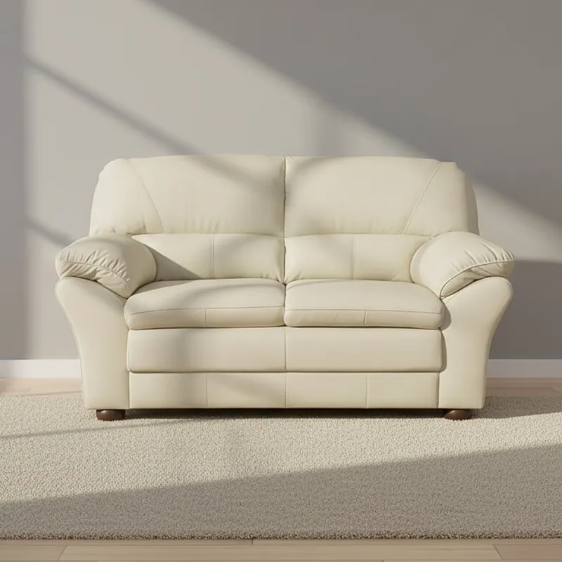 Sillón 2 Cuerpos Cuero Natural-beige Florencia Crudo en Blanco - Sillones y sofás, Uruguay | Divino
