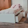 Cama Madera Maciza Con Cajones - 1 plaza - Linea beauty - Blanco - Dormitorio, Uruguay | Ecowood, vista 2 de 6