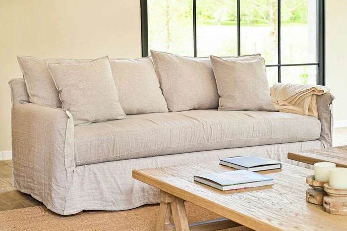 SILLON ALMA LINO GRIS CLARO - 2.30 MTS en Gris - Sillones y sofás, Uruguay | La Iberica
