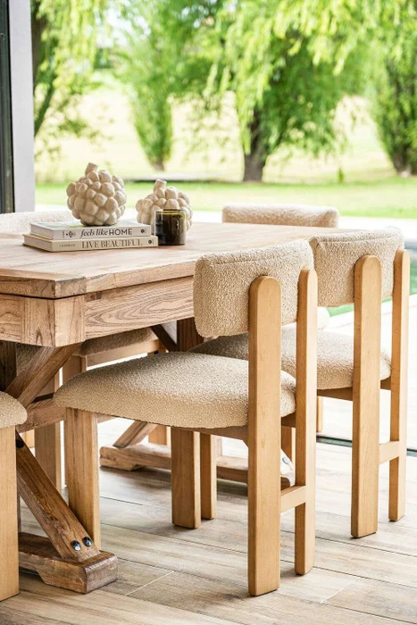 MESA COMEDOR EXTENSIBLE - 1.40 A 1.90 MTS - OLMO en Madera natural - Mesas de comedor, Uruguay | La Iberica, vista 24
