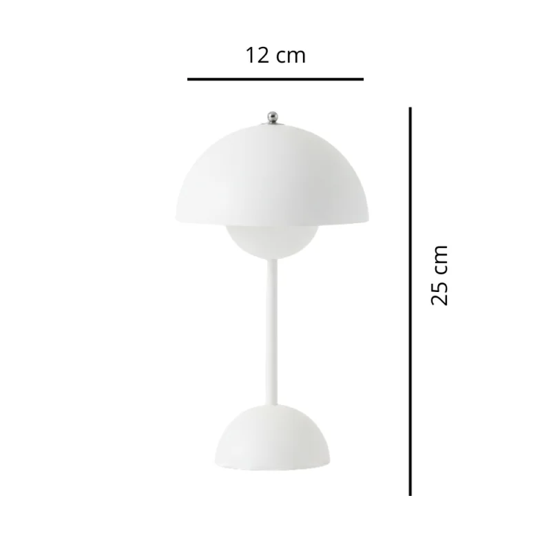 Lampara De Mesa Recargable Kers Blanco en Negro - Lámparas de mesa, Uruguay | Serlux, vista 4