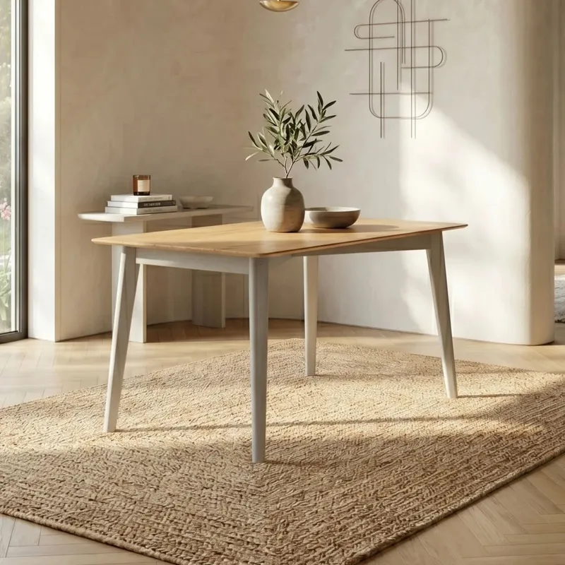 Mesa de comedor Livie 137 cm - Línea Serena - Blanco en Blanco - Mesas de comedor, Uruguay | Ecowood