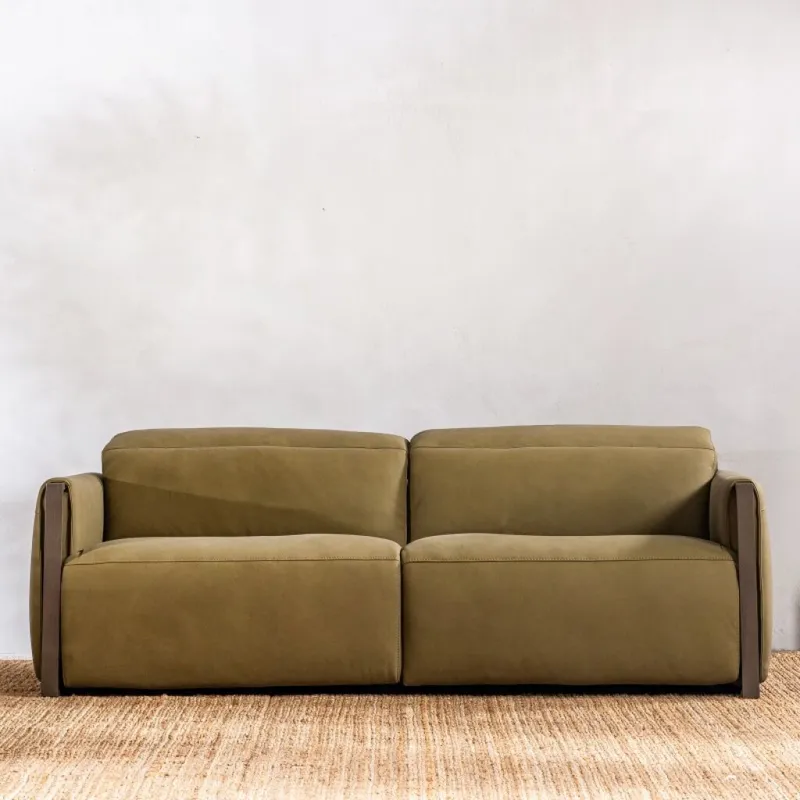 Sillón Reclinable Cuero Nox en Verde oliva - Sillones y sofás, Uruguay | Aihaus