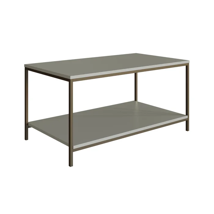 Mesa de Centro Ratona Rectangular Tapa Doble (Verde y Hierro Dorado) - Mesas de living, Uruguay | Berna home
