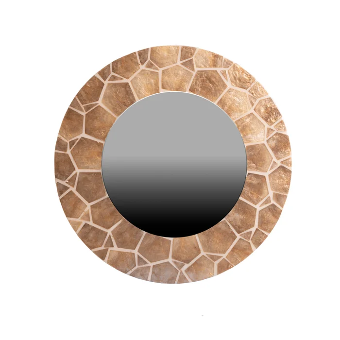 Espejo Nacar 50cm, Bei Natural/beige Nacar Mirror Sheel en Beige - Espejos, Uruguay | Divino