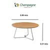 MESA RATONA - MADERA Y METAL - ROBLE BLANCO Y GRIS en Blanco - Mesas de living, Uruguay | Champagne Home, vista 2 de 4