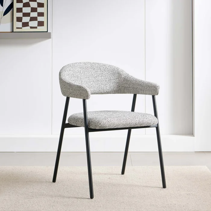 Silla De Comedor Metal-y-tela Gris Camelia en Gris - Sillas, Uruguay | Divino