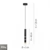 Colgante led rotativo tubular negro 7 posiciones de luz 3000K 10W en Negro - Lámparas colgantes, Uruguay | Iluminica, vista 5 de 5