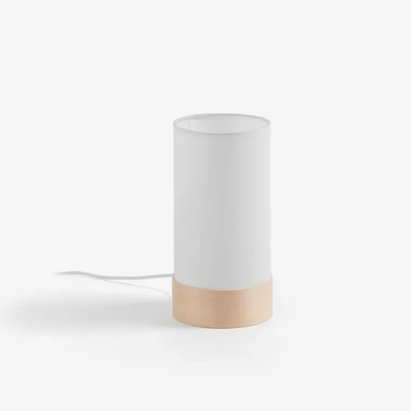 Luminaria de sobremesa Slat de algodón y madera de haya en Multicolor - Lámparas de mesa, Uruguay | Kavehome