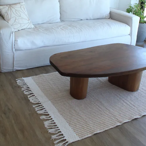 Alfombra tejida beige - 120x180cm - Textiles, Uruguay | Buho Store