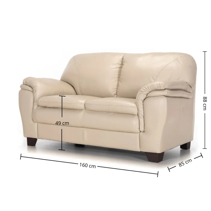 Sofá Arezzo - Cuero Básico - 2 cuerpos - Arena - (Preventa) en Beige - Sillones y sofás, Uruguay | NYR, vista 3