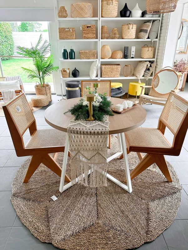 Caminero Macrame en Blanco, Natural, Gris - Textiles, Uruguay | Indrana, vista 4