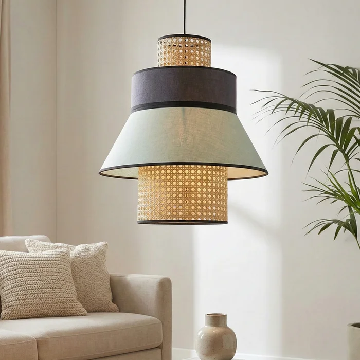 Chroma Rattan – Grey & Mint en Multicolor - Lámparas colgantes, Uruguay | La Perla, vista 2