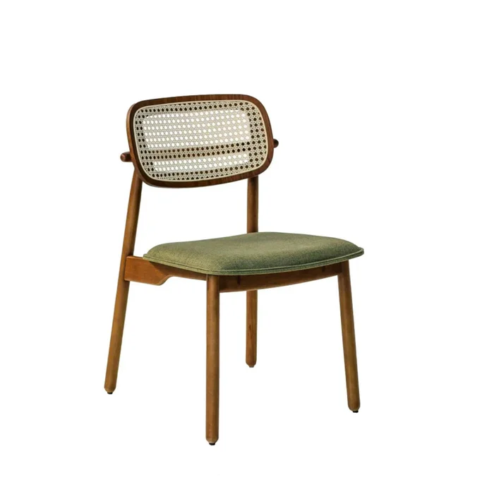 Silla De Comedor Rattan-y-madera Verde Danielle en Verde - Sillas, Uruguay | Divino, vista 2
