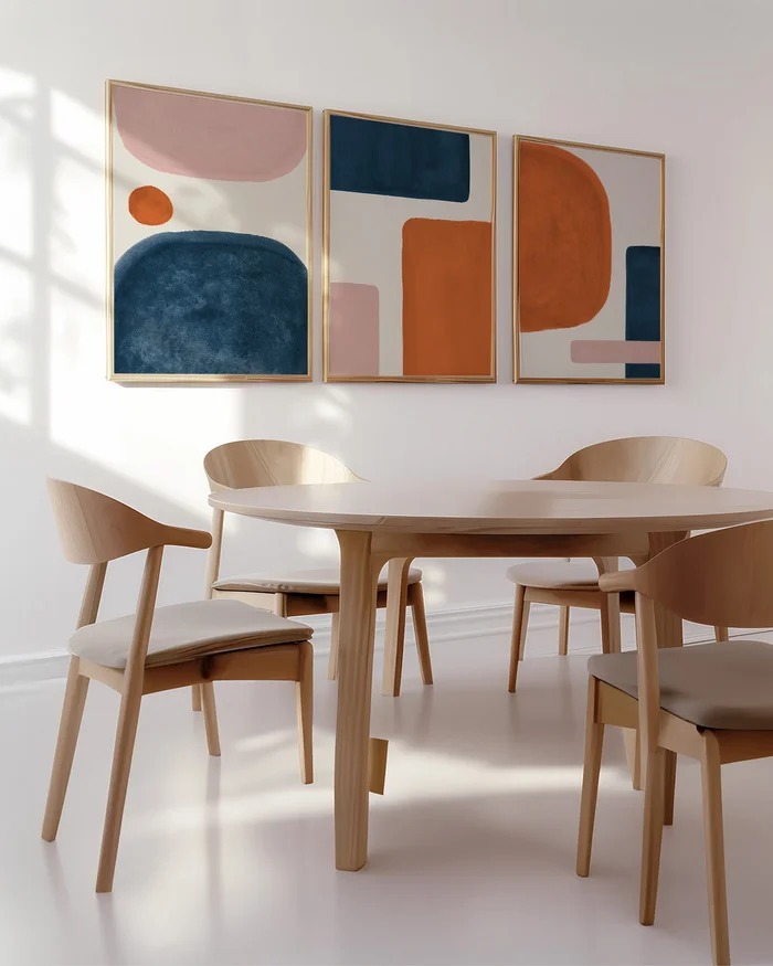 Abstractos Neutros - Geometry Tríptico en Multicolor - Láminas, Uruguay | La Cuadrería, vista 2