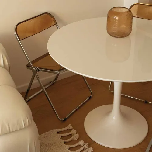 Mesa Tulip - 110cm - Blanca en Blanco - Mesas de living, Uruguay | Walnut
