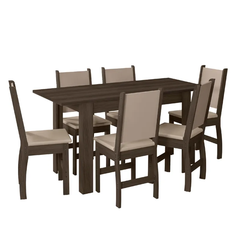 Poliman Juego de comedor Helo 6 sillas - Moderna Hogar en Elegí una opciónAmendoacarvalhoLimpiar - Mesas de comedor, Uruguay | Moderna Hogar