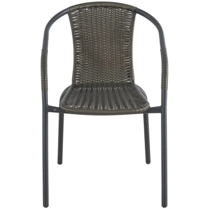 Silla Rattan Sintetico Marron Con Armazón Negra en Marrón - Muebles para el exterior, Uruguay | Albanés