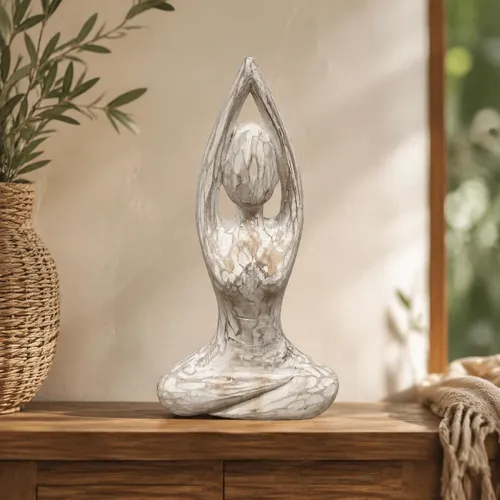 Mujer Yoga Madera en Blanco - Decoración, Uruguay | Camino a Casa