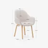 Silla Aleli - de chenilla beige y patas de madera maciza de fresno con acabado natural en Beige - Sillas, Uruguay | Kavehome, vista 10 de 10