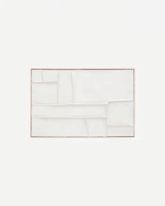 Cuadro Klis de lino con formas geométricas blanco - 60 x 90 cm en Blanco - Decoración de pared, Uruguay | Kavehome, vista 7