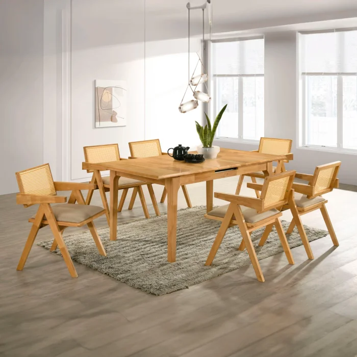 Silla Phuket Inari Madera de Caucho/Rattan Natural - Natural en Madera natural - Butacas, banquetas y puffs, Uruguay | Berna Home, vista 6