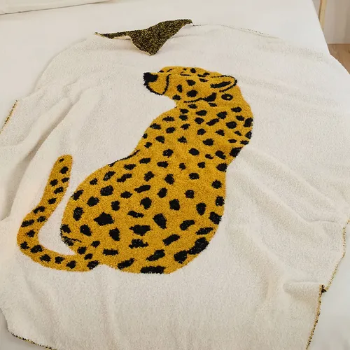 Manta Estampa Leopardo en Blanco - Textiles, Uruguay | Cabana