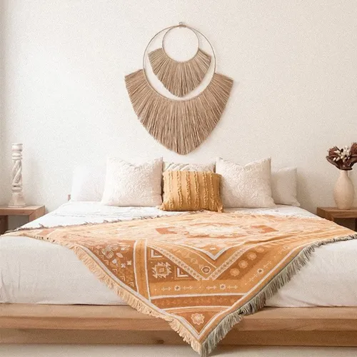 Colgante de pared en fibras naturales en Madera natural - Muebles, Uruguay | Decoramuss