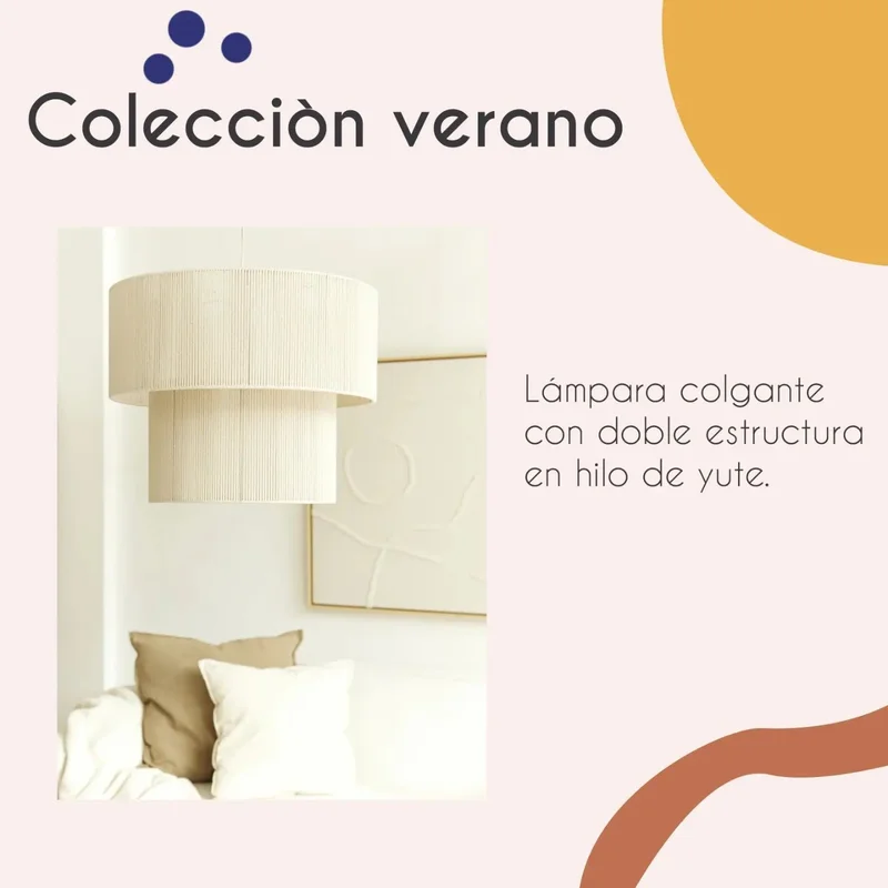 Colgante Cónico Doble en hilo en Beige - Lámparas colgantes, Uruguay | La Perla, vista 3