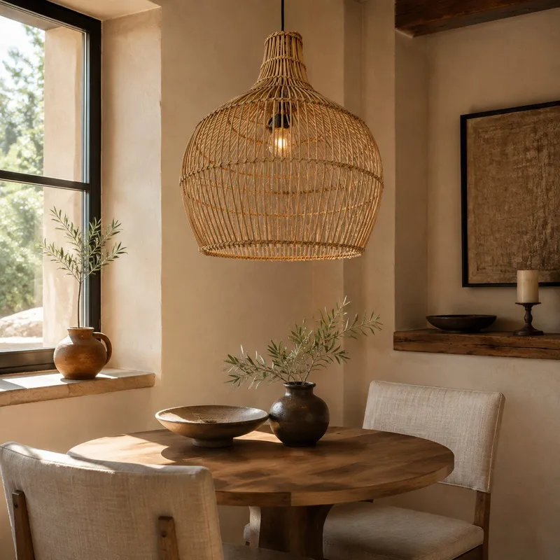Colgante rattan Andri en Madera natural - Lámparas colgantes, Uruguay | Camino a Casa