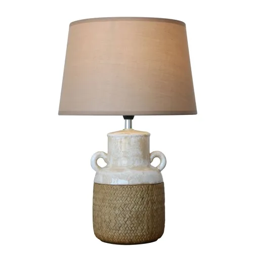 LAMPARA DE MESA CERAMICA D28x42CM JARRA BEIGE en Beige - Lámparas de mesa, Uruguay | Koz