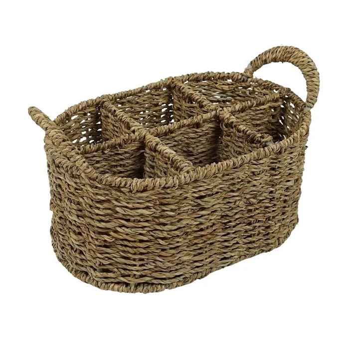 ORGANIZADOR 6 DIV. 18x28xH13CMS FIBRA NATURAL en Madera natural - Canastos, Uruguay | Decohogar