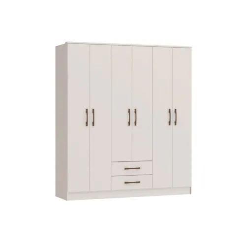 Ropero 6 Puertas Pequim Blanco en Blanco - Roperos y placares, Uruguay | Albanés
