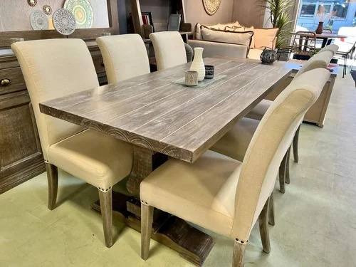 Juego Comedor Madera Ozark Doble Pie Central 6 Sillas Vestir A Eleccion en A Eleccion - Mesas de comedor, Uruguay | Ozark Home, vista 7
